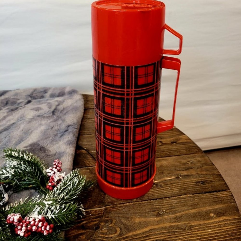 Vintage plaid Aladdin thermos
